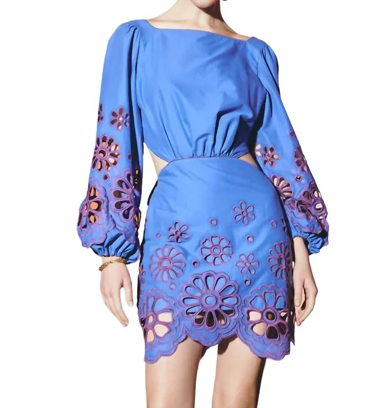 Massive Price Cuts!Cut Out Mini Dress In Palace Blue