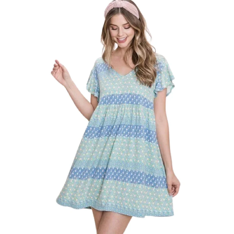 Shop More, Spend Less!Cute And Flirty Floral Printed Babydoll Mini Dress