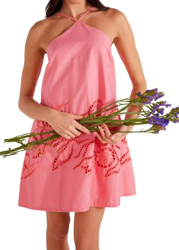Save Like Never Before!Darla Broderie Mini Dress In Pink