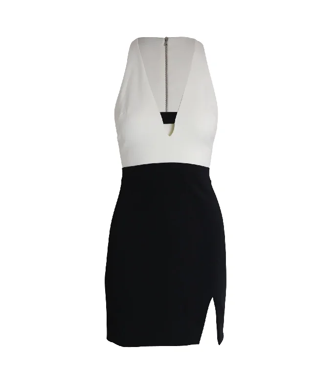 Your Chance to Save is Now!David Koma Sleeveless Mini Dress in Black and White Acetate