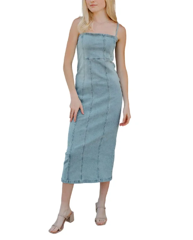 Your Favorite Items on Sale Now!Denim Maxi Dress In Lt Wash