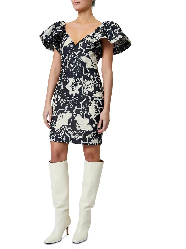 Save Like Never Before!Deon Candra Womens Jacquard Printed Midi Dress