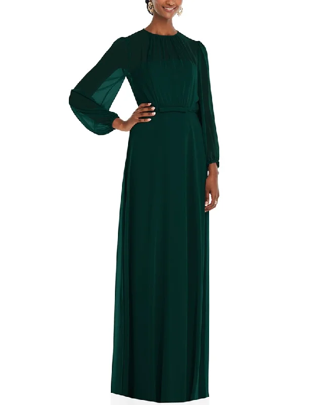 Limited Time Offer!Dessy Collection Strapless Chiffon Maxi Dress