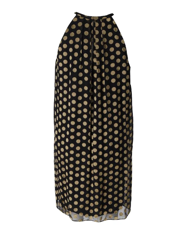 Shop Smart, Save Big!Diane Von Furstenberg Polka-Dotted Halter Mini Dress in Black Rayon Shop Smart, Save Big!Diane Von Furstenberg Polka-Dotted Halter Mini Dress in Black Rayon