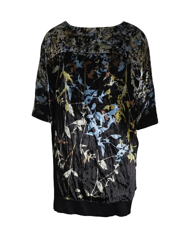 Your Shopping Spree Starts Here!Diane Von Furstenberg Printed Mini Dress in Black Velvet