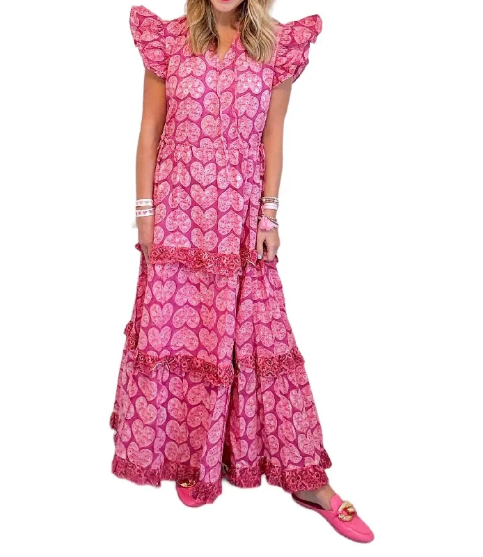 Score Huge Discounts Today!Eleanor Maxi Dress In Pink Punch
