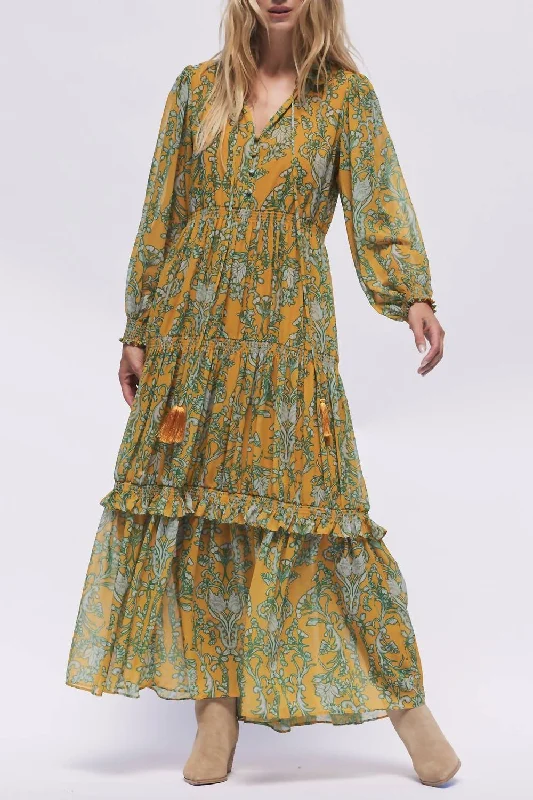 Your Shopping Spree Starts Here!Elizabeth Maxi Dress In Saffron