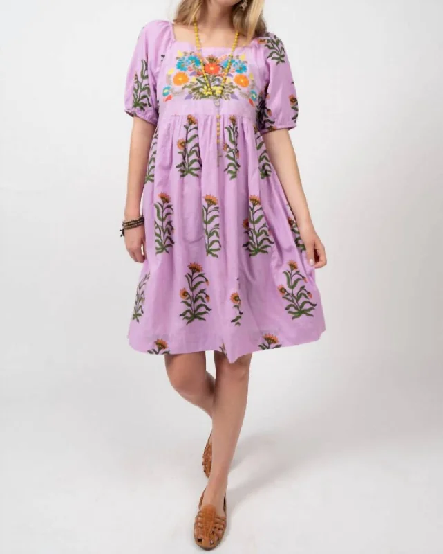 Score Big Savings Today!Emboridery Mini Dress In Violeta Purple