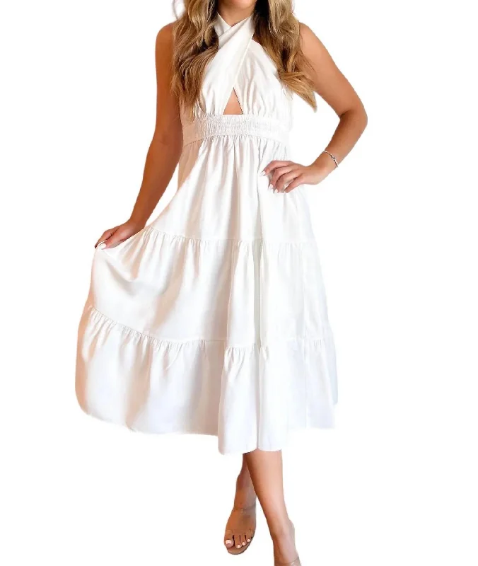 Your Shopping Wish, Our Discount Command!Every Occasion Midi Dress In White