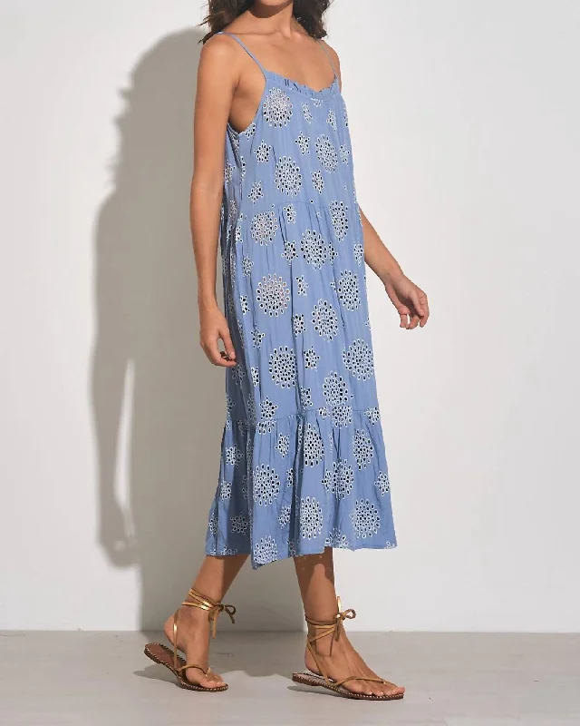 Shop More, Spend Less!Eyelet Maxi Dress In Blue