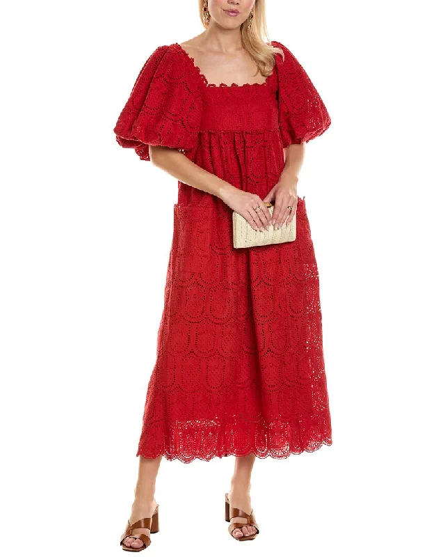 Snag the Best Prices Now!FARM Rio Pineapple Eyelet Midi Dress