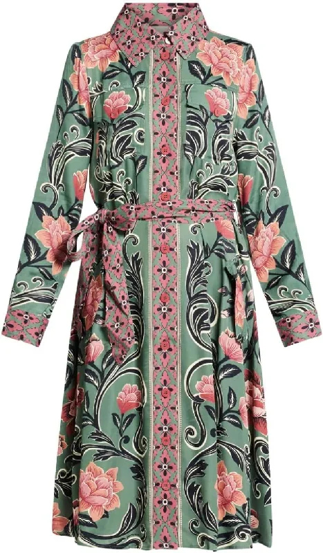 Massive Price Cuts!Farm Rio Women's Midi Dress, Arabesque Floral Green