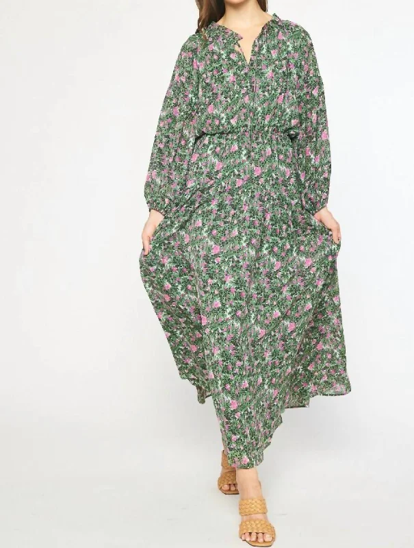 Sale Alert – Get Ready to Shop!Floral Maxi Dress In Orchid Forest