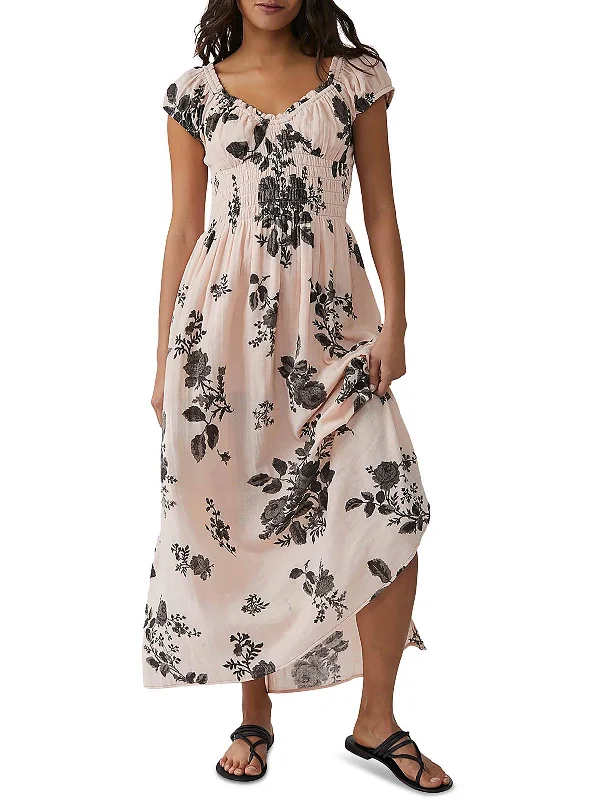 Special Offer – Act Fast!Forget Me Not Womens Floral Print Gauze Maxi Dress