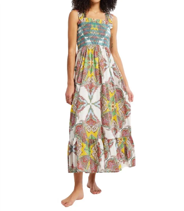 Buy More, Pay Less!Garden Midi Dress In Kaleidoscope
