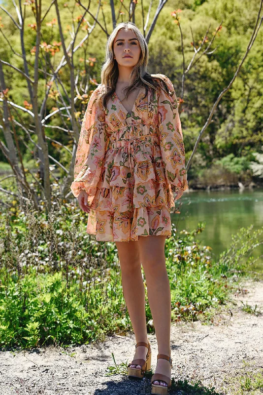 Huge Savings – Act Now!Gold Garden Metallic Mini Dress