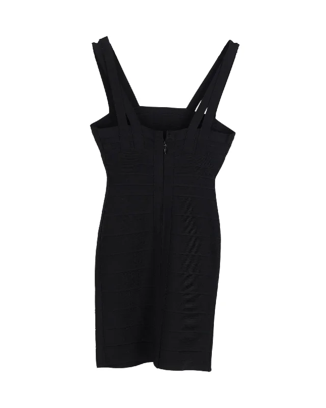 Instant Savings Await!Herve Leger Bandage Mini Dress in Black Rayon