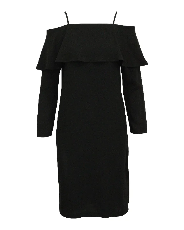 Shop Smart, Save Big!Iris & Ink Off The Shoulder Midi Dress in Black Polyester