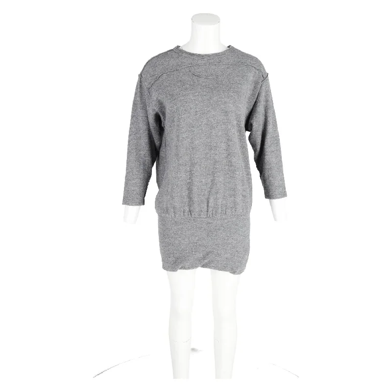 Shop the Hottest Deals!Isabel Marant Quarter-Sleeve Mini Dress in Grey Wool