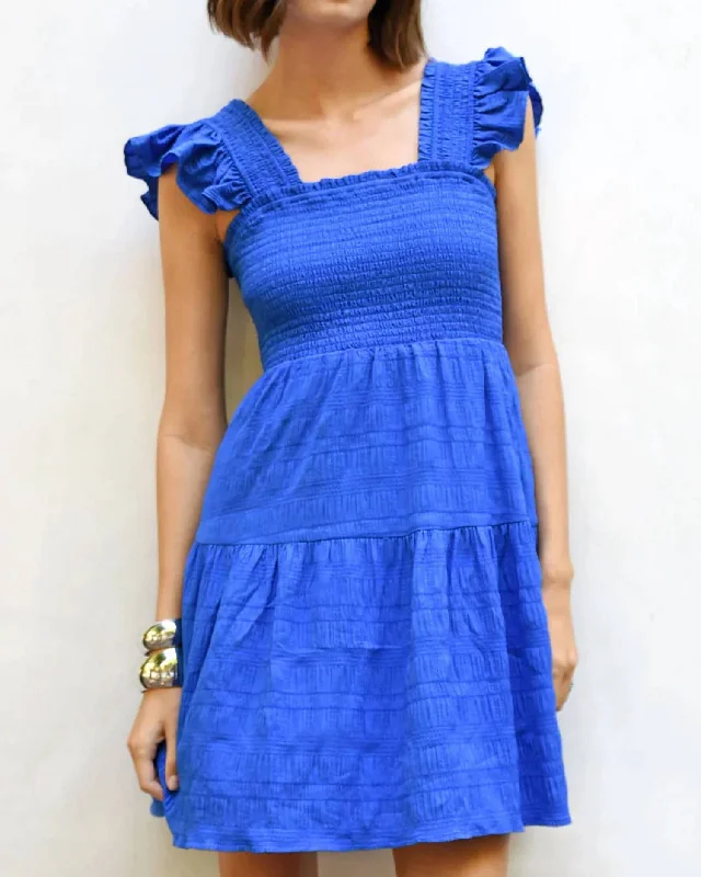 Get More for Less!Jacie Smocked Mini Dress In Oceanic Blue