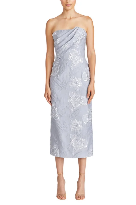 Your Favorite Sale is Back!Jacqueline Jacquard Midi Dress In Silver