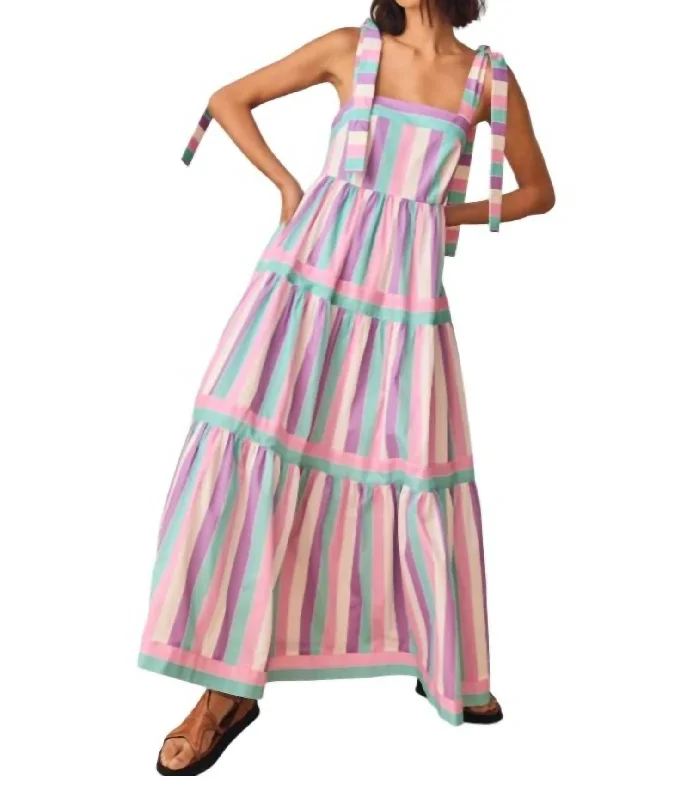 The Best Sale of the Year!Jessica Candy Stripe Maxi Dress