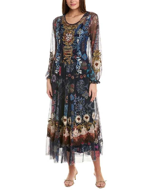 Your Dream Deal is Here!Johnny Was Elrey Mesh Maxi Dress
