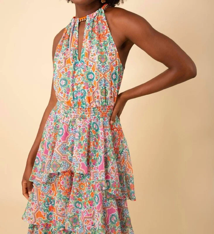 Get More for Less!Jordan Tiered Halter Maxi Dress In Orange
