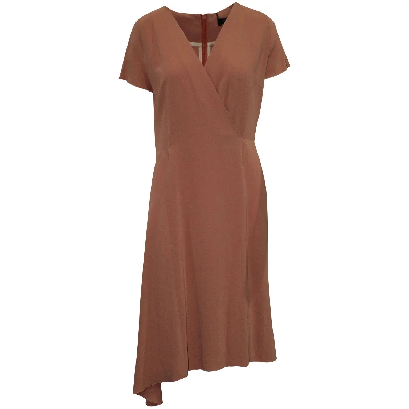 Grab Yours Before It’s Too Late!Joseph  V-Neck Midi Dress in Dark Pink Acetate