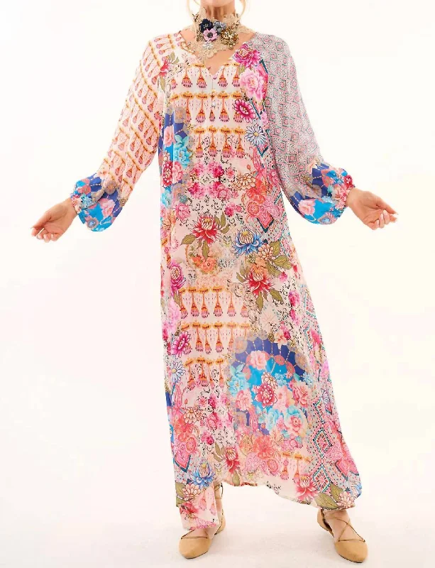 Incredible Savings Inside!Lola Maxi Dress In Ivory/pink Floral