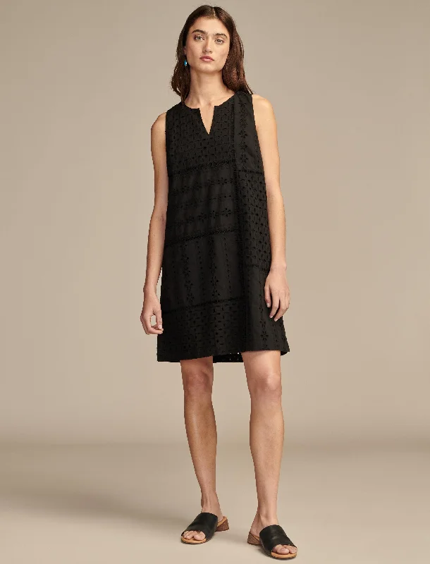 Savings You Can’t Ignore!Lucky Brand Women's Eyelet Mix Shift Mini Dress
