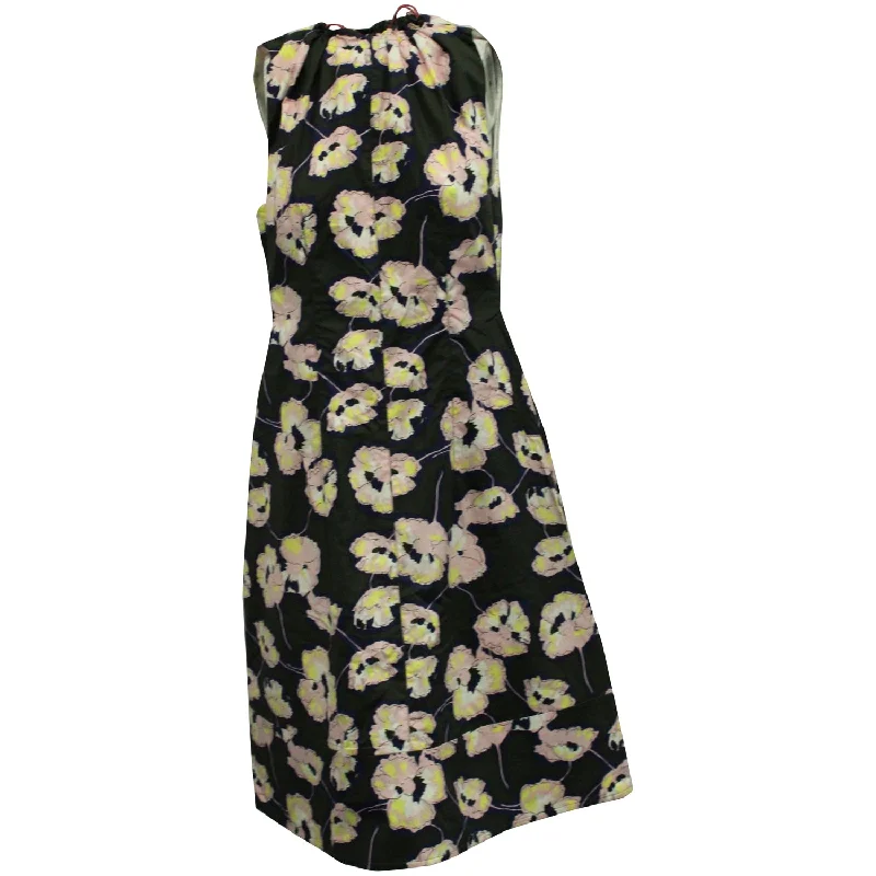 Your Exclusive Offer Awaits!Marni Floral Print Midi Dress in Multicolor Cotton