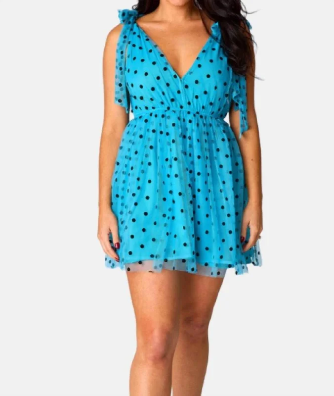 Best Price of the Season!Melanie Tie-Shoulder Mini Dress In Mickey