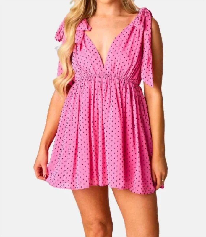 Your Exclusive Offer Awaits!Melanie Tie-Shoulder Mini Dress In Minnie