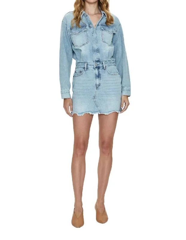Hurry, Sale Ends Soon!Nina Long Sleeve Mini Dress In Reservoir