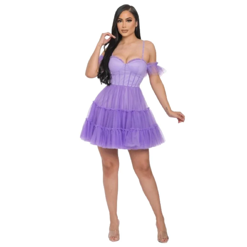 Flash Deals – Act Quickly!Off-the-shoulder Puff Mini Dress