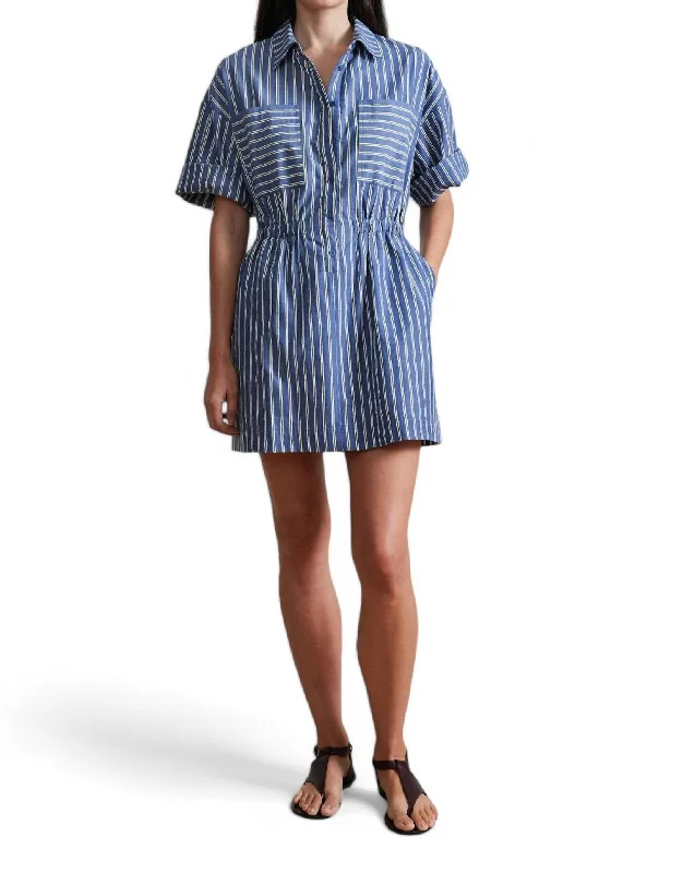 Best Deals Just for You!Palmera Mini Dress In Indigo Stripe