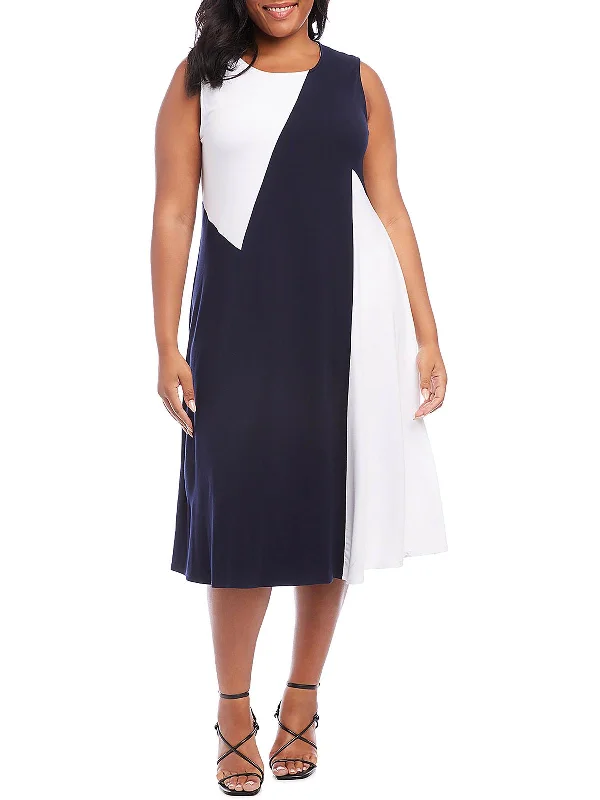 Shop Today, Save Tomorrow!Plus Womens Colorblock Rayon Maxi Dress