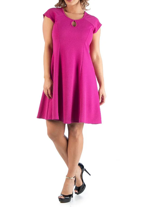 The Best Deals Won’t Wait!Plus Womens Cut Out Scoop Neck Midi Dress