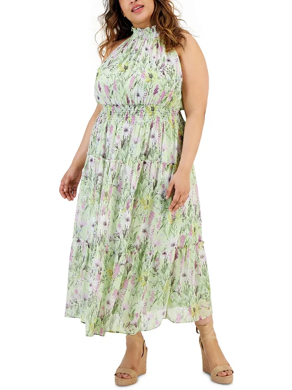 Your Favorite Sale is Back!Plus Womens Floral Print Polyester Maxi Dress