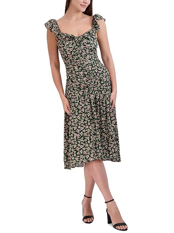 Your Favorite Sale is Back!Plus Womens Floral Print Spring Midi Dress