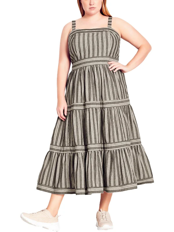 Savings You Can’t Ignore!Plus Womens Linen Blend Linen Maxi Dress