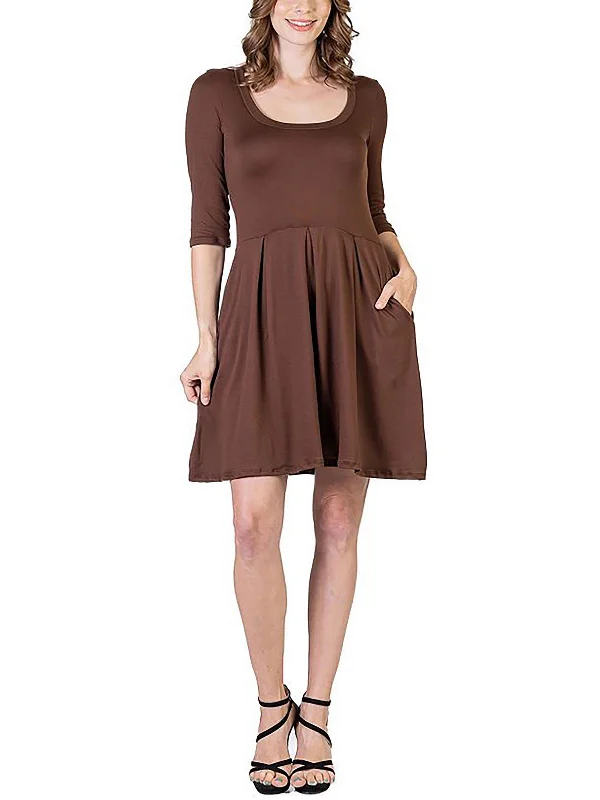 Find the Best Deals Here!Plus Womens Pleated Knee Length Midi Dress