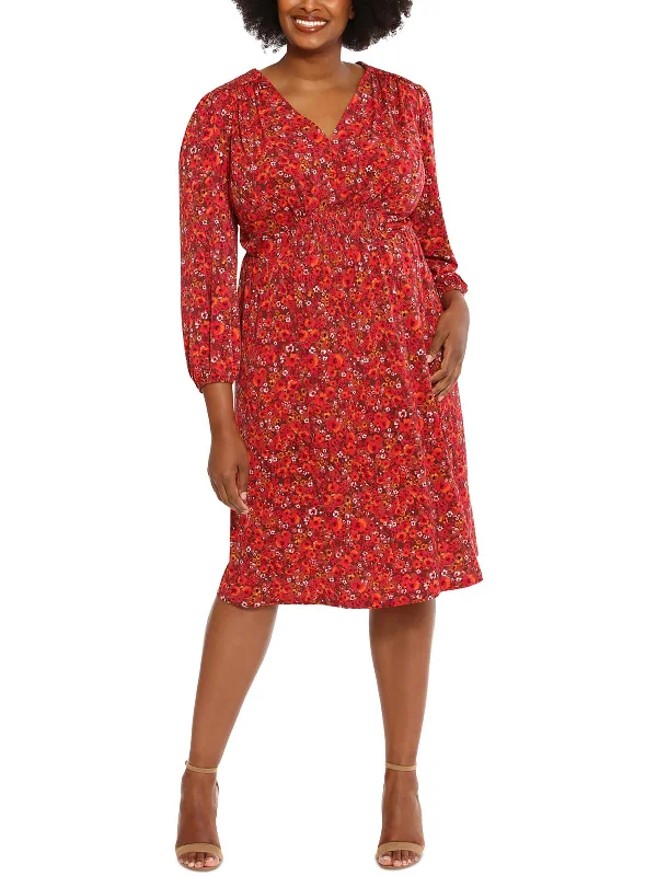 Great Deals, Just for You!Plus Womens Smocked Semi-Formal Midi Dress