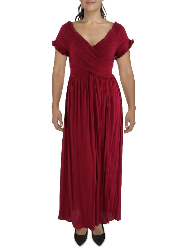 Buy One, Get One Free!Plus Womens Smocked Viscose Maxi Dress