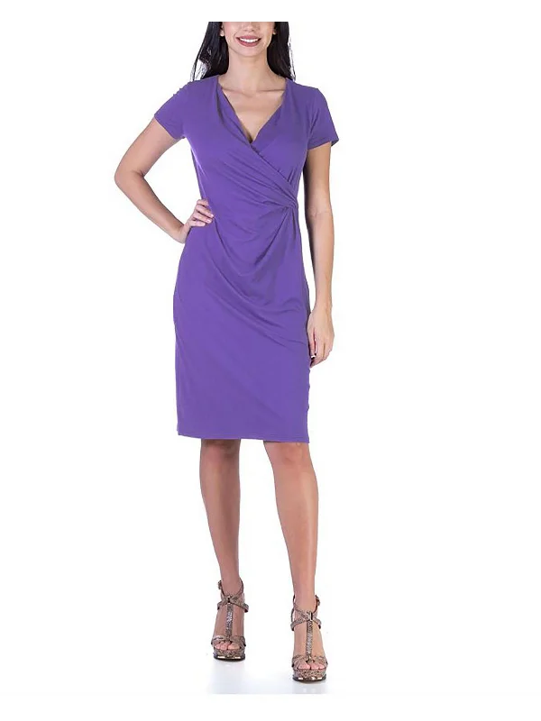 Must-Have Deals Inside!Plus Womens Surplice Cap Sleeve Midi Dress