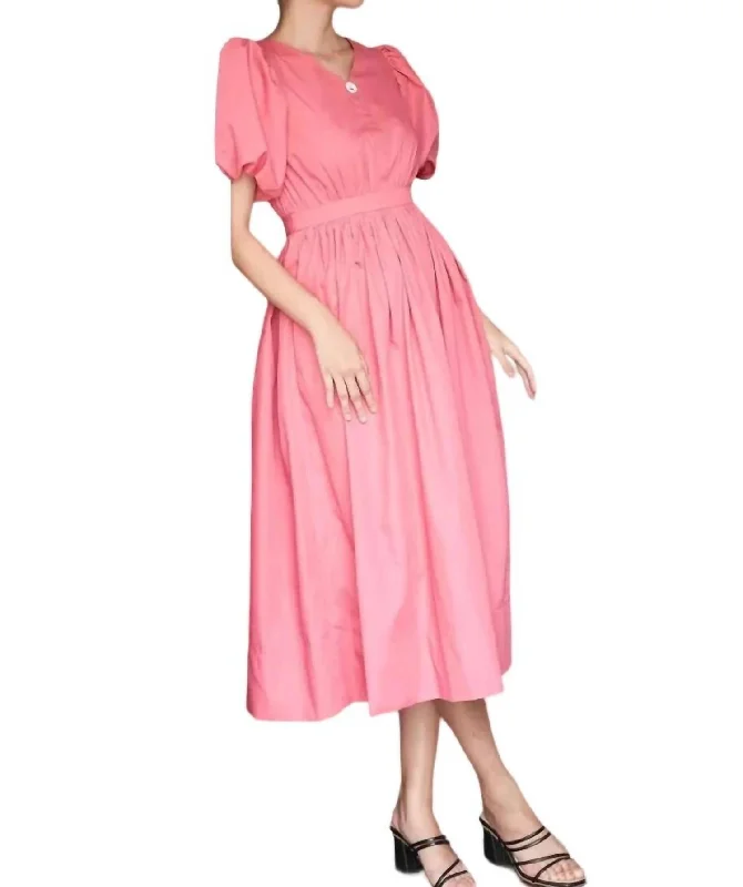 Incredible Savings Inside!Poplin Midi Dress In Coral
