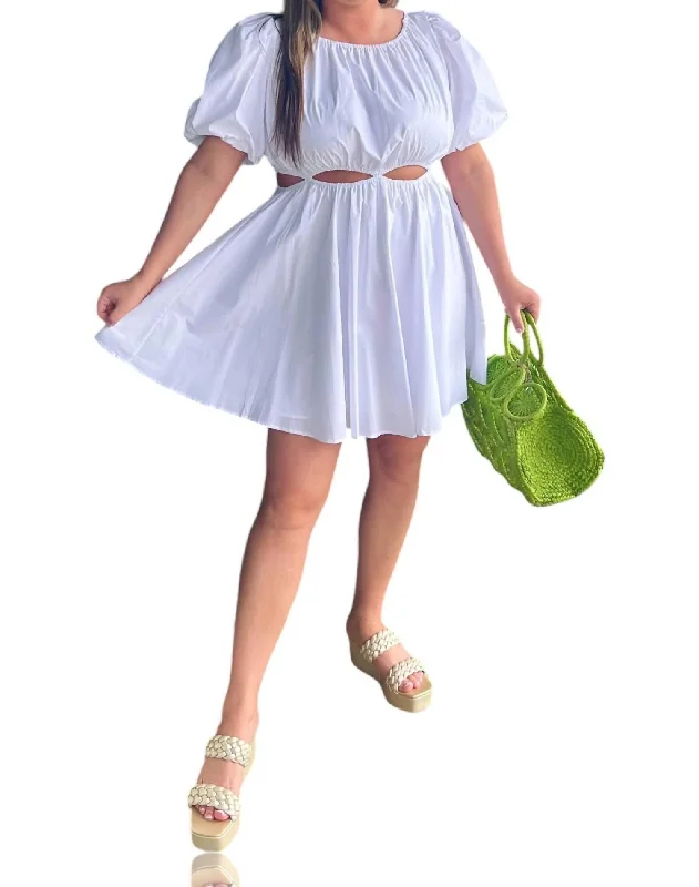 Hottest Discounts of the Year!Poplin Mini Dress In White