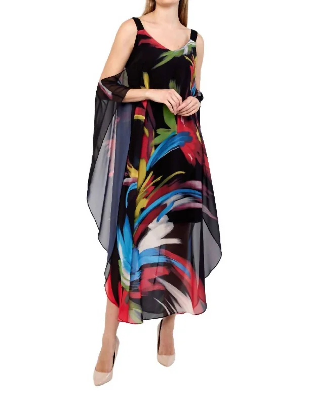 Great Deals, Just for You!Printed Maxi Dress In Black Multi