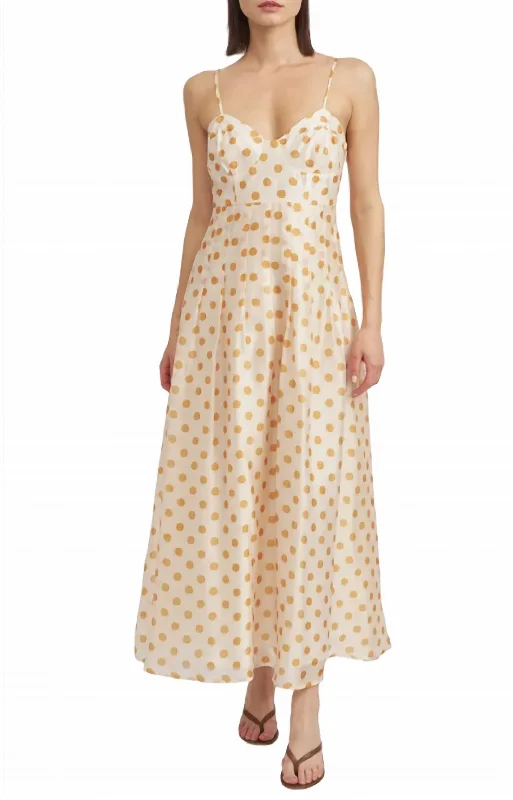 Special Offer – Act Fast!Printed Midi Dress In Yellow Multi